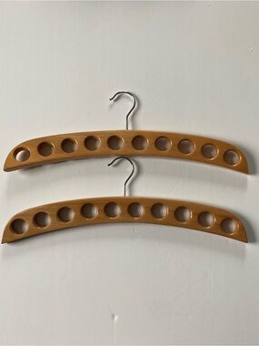 Wooden Scarf Hander Holder Set Of 2 Solid Wood Vintage 10 Holes Organization